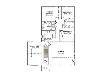 Main Floor w/ Basement Stairs Location for House Plan #849-00048