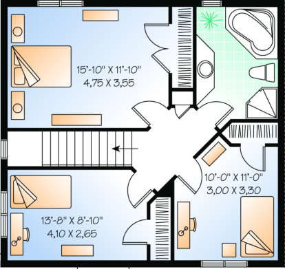 Second Floor for House Plan #034-00124