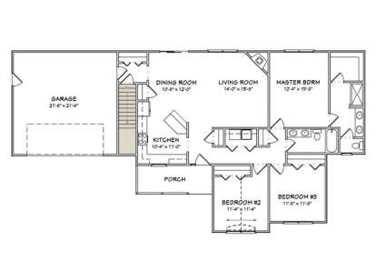 Main Floor w/ Basement Stairs Location for House Plan #849-00053