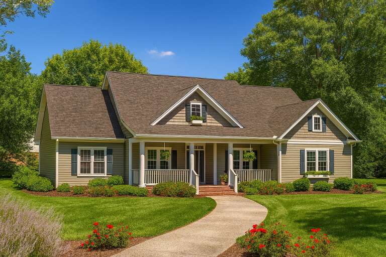 House Plan House Plan #5329 Angled Front Elevation