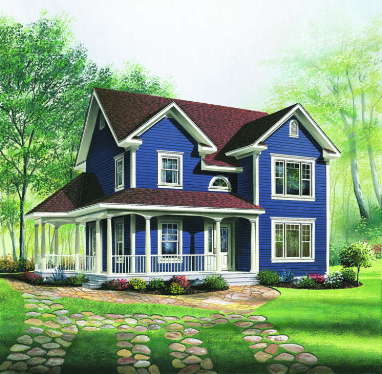 Farmhouse House Plan #034-00125 Elevation Photo