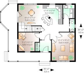 First Floor for House Plan #034-00125