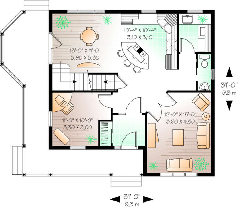 House Plan House Plan #533 Drawing 1