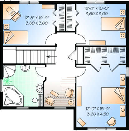 Second Floor for House Plan #034-00125