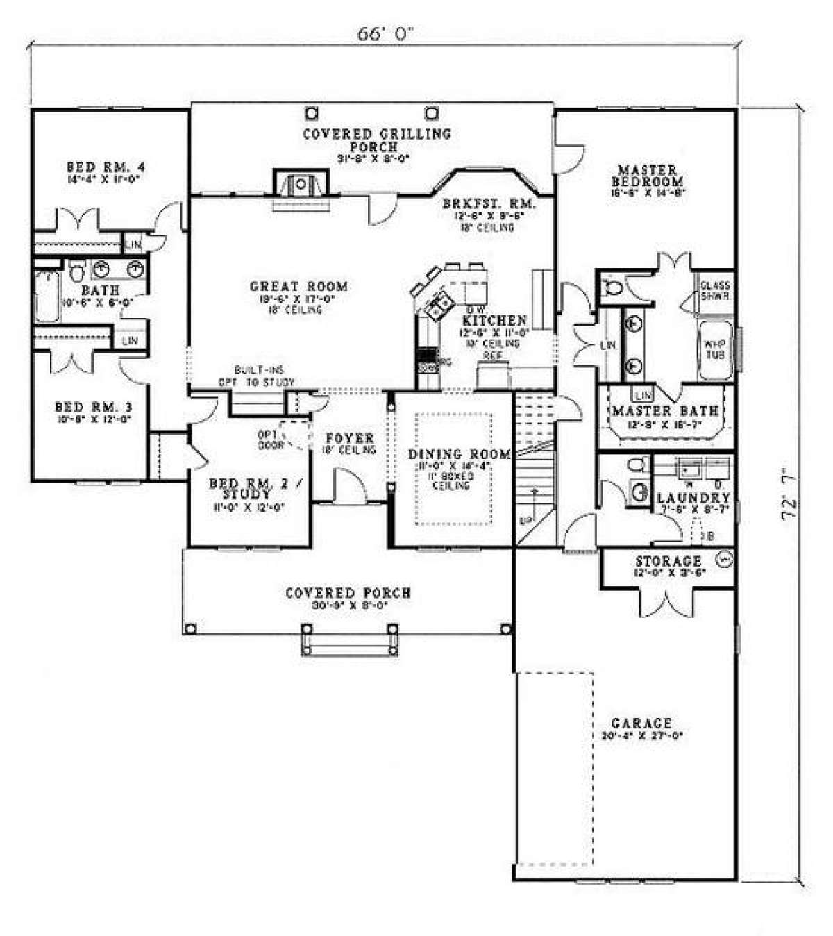 Floorplan 1 for House Plan #110-00382