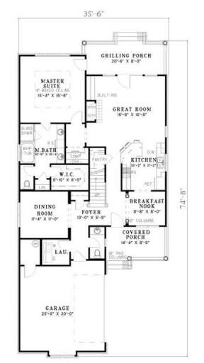 Floorplan 1 for House Plan #110-00383