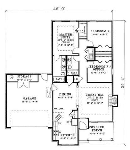 Floorplan 1 for House Plan #110-00384