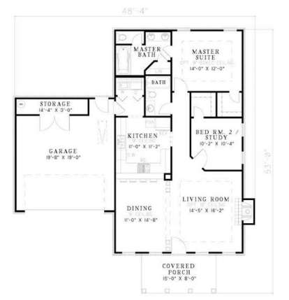 Floorplan 1 for House Plan #110-00385