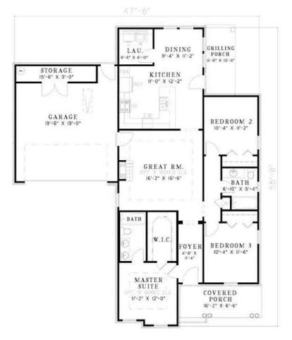 Floorplan 1 for House Plan #110-00386