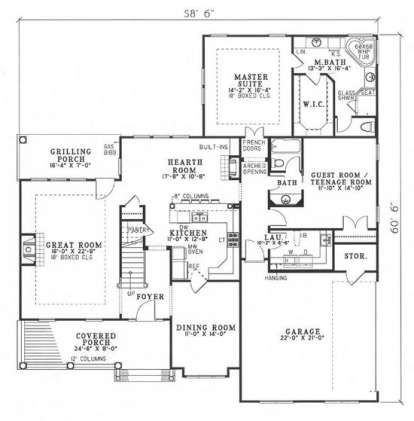 Floorplan 1 for House Plan #110-00388
