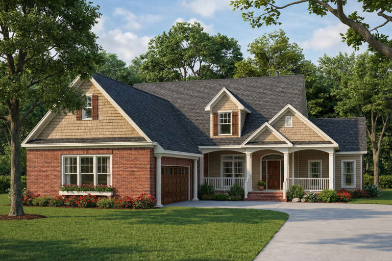 House Plan House Plan #5340 Angled Front Elevation