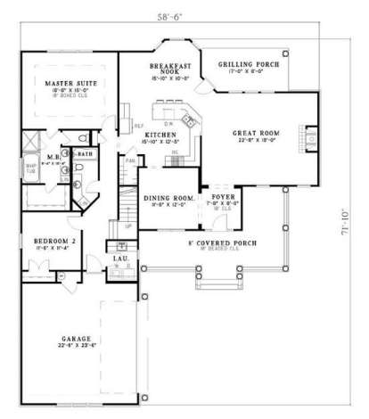 Floorplan 1 for House Plan #110-00391