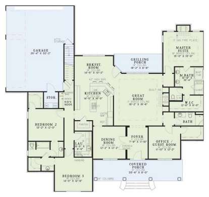 Floorplan 1 for House Plan #110-00392