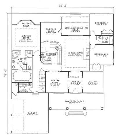 Floorplan 1 for House Plan #110-00394