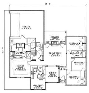 Floorplan 1 for House Plan #110-00395