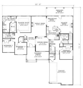 Floorplan 1 for House Plan #110-00399