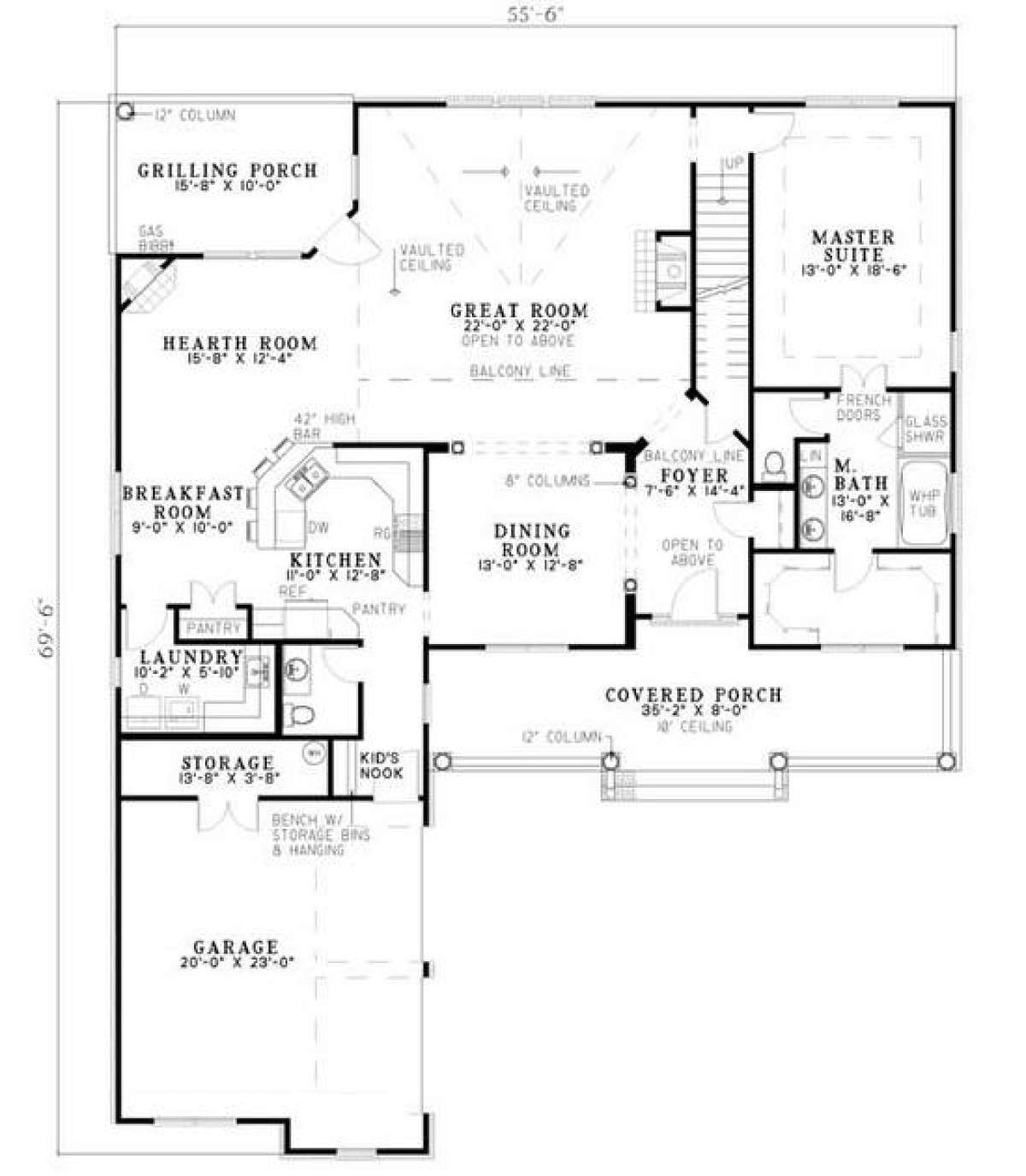 Floorplan 1 for House Plan #110-00400