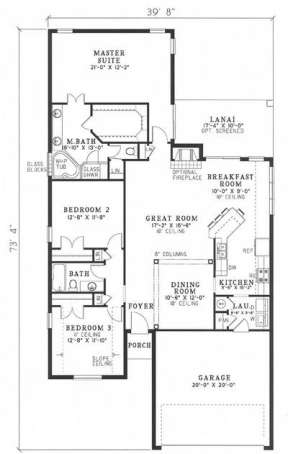 Floorplan 1 for House Plan #110-00405