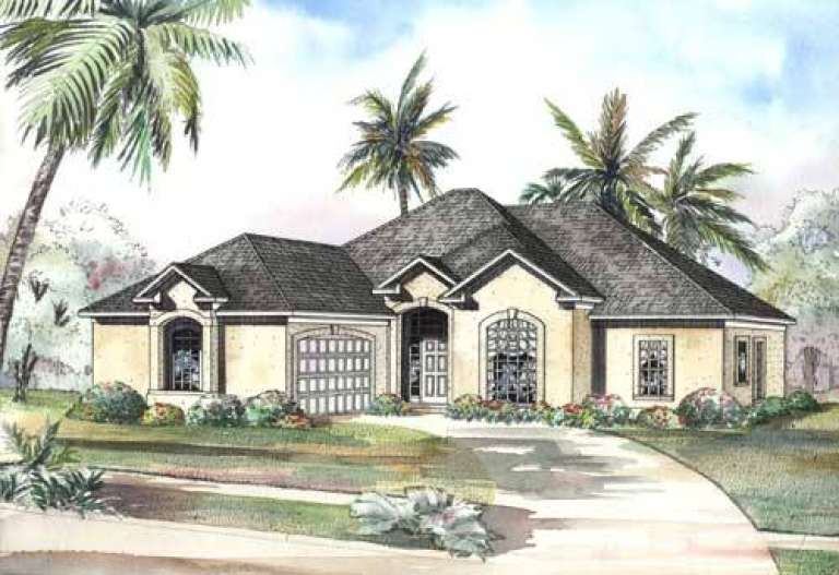 Mediterranean House Plan #110-00408 Elevation Photo