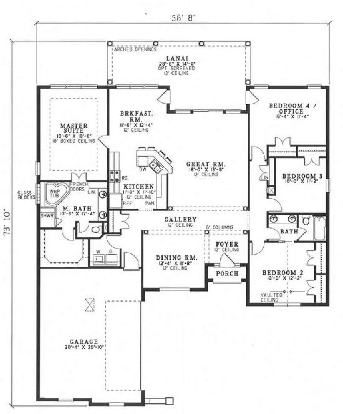 Floorplan 1 for House Plan #110-00411
