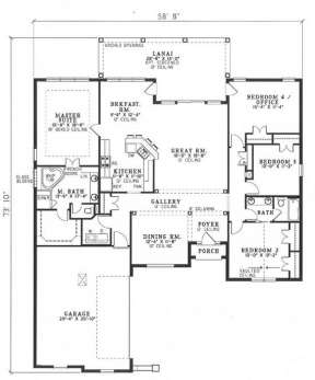 Floorplan 1 for House Plan #110-00411