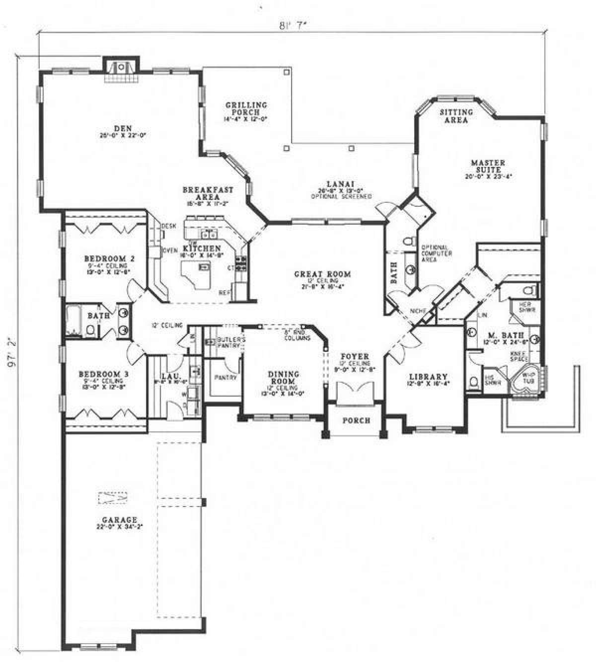 Floorplan 1 for House Plan #110-00412