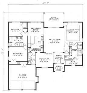 Floorplan 1 for House Plan #110-00414