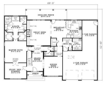 Floorplan 1 for House Plan #110-00418