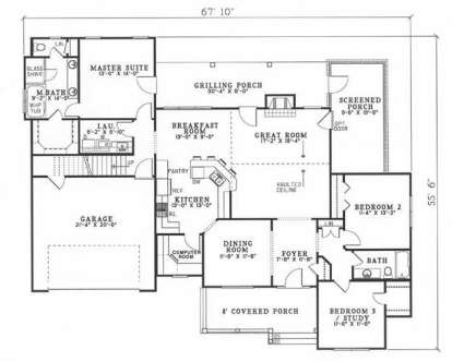 Floorplan 1 for House Plan #110-00420