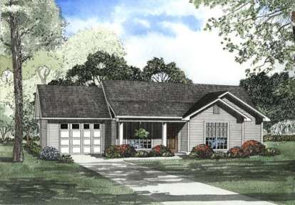 3 Bed, 1 Bath, 1075 Square Foot House Plan - #110-00425
