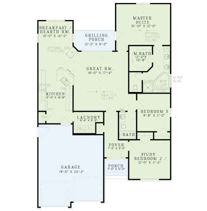 Floorplan 1 for House Plan #110-00433