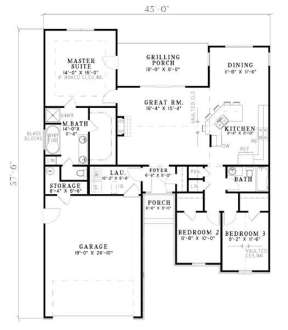 Floorplan 1 for House Plan #110-00434