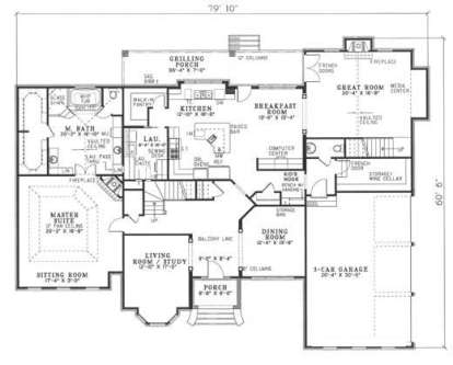 Floorplan 1 for House Plan #110-00436