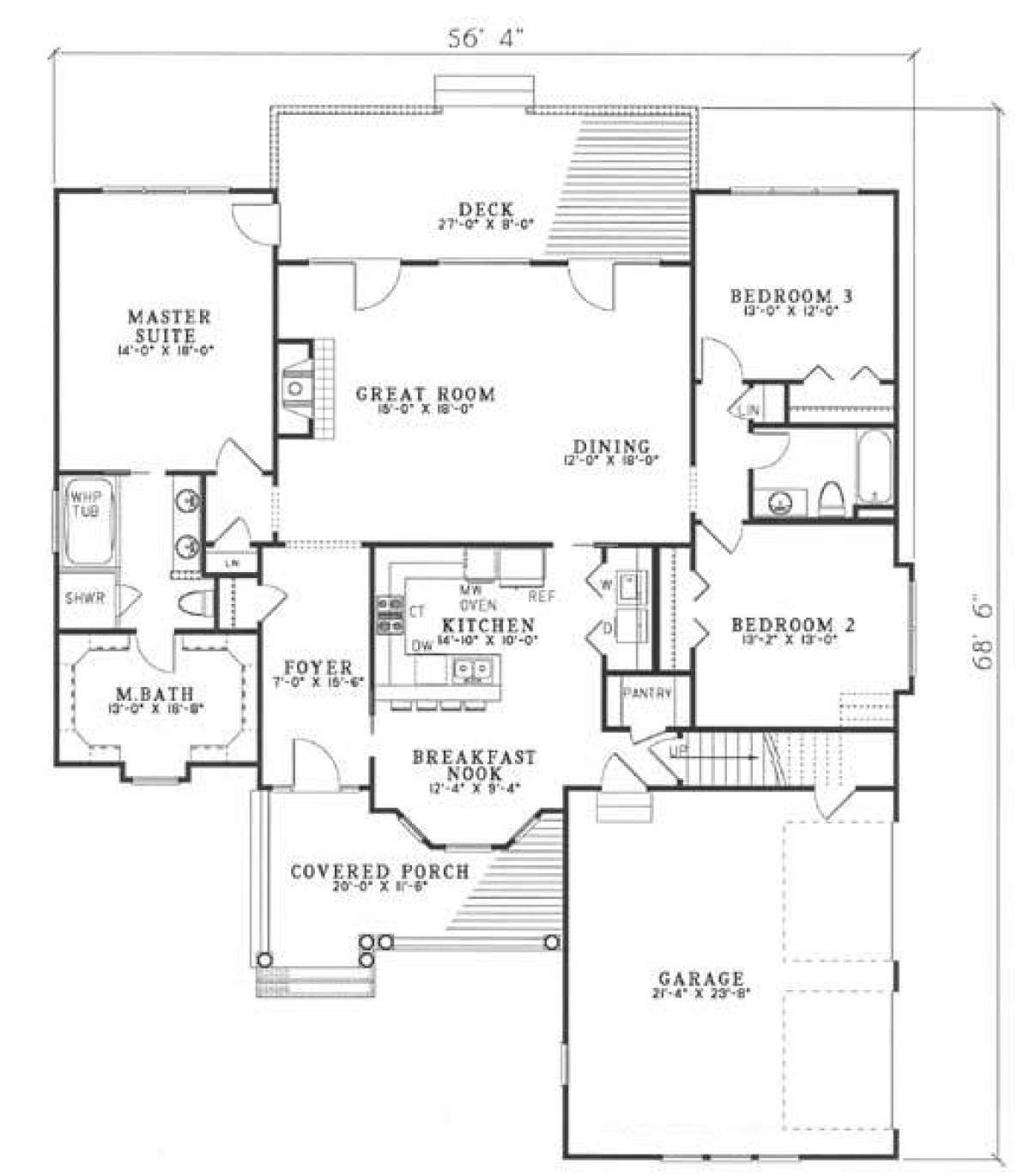 Floorplan 1 for House Plan #110-00437