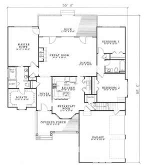 Floorplan 1 for House Plan #110-00437