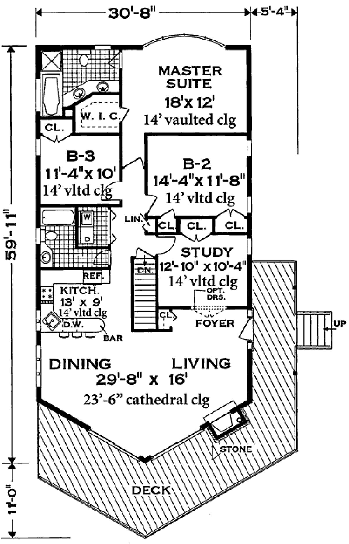 Floorplan 1 for House Plan #033-00100