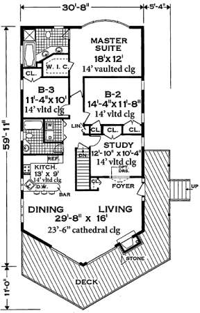 Floorplan 1 for House Plan #033-00100