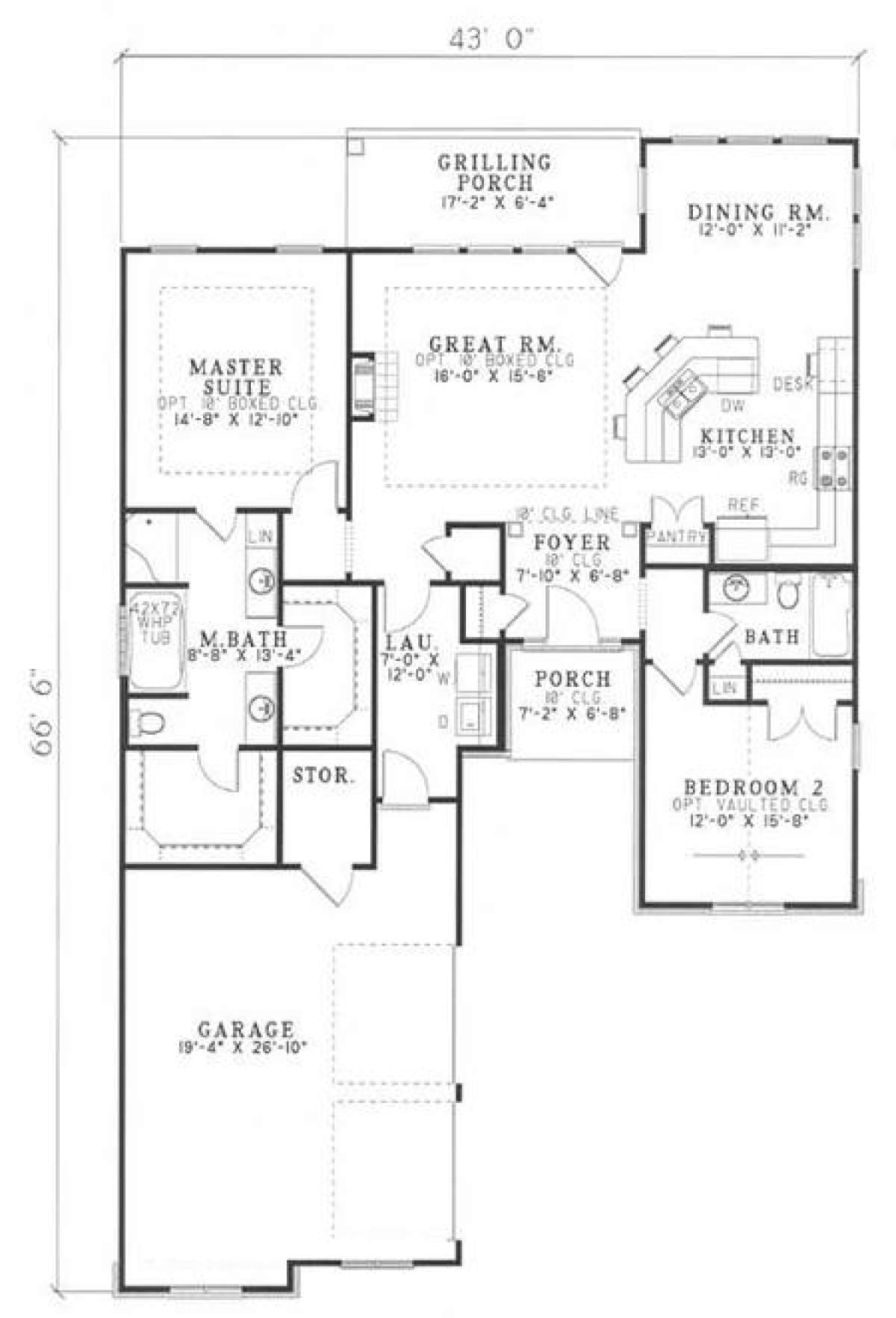 Floorplan 1 for House Plan #110-00441