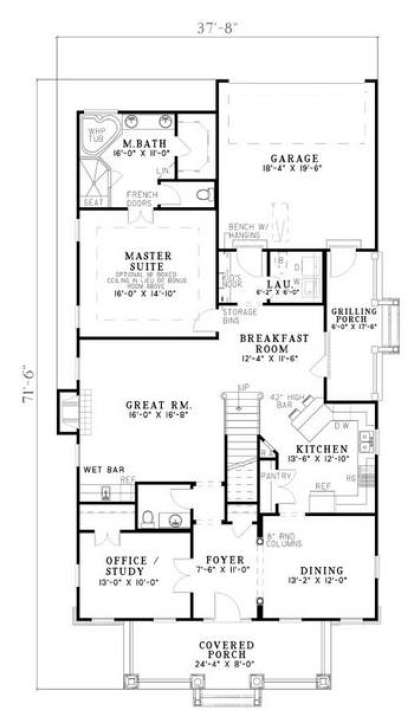 Floorplan 1 for House Plan #110-00447