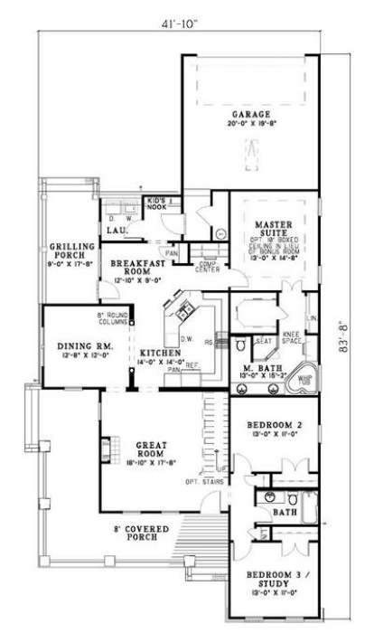 Floorplan 1 for House Plan #110-00448