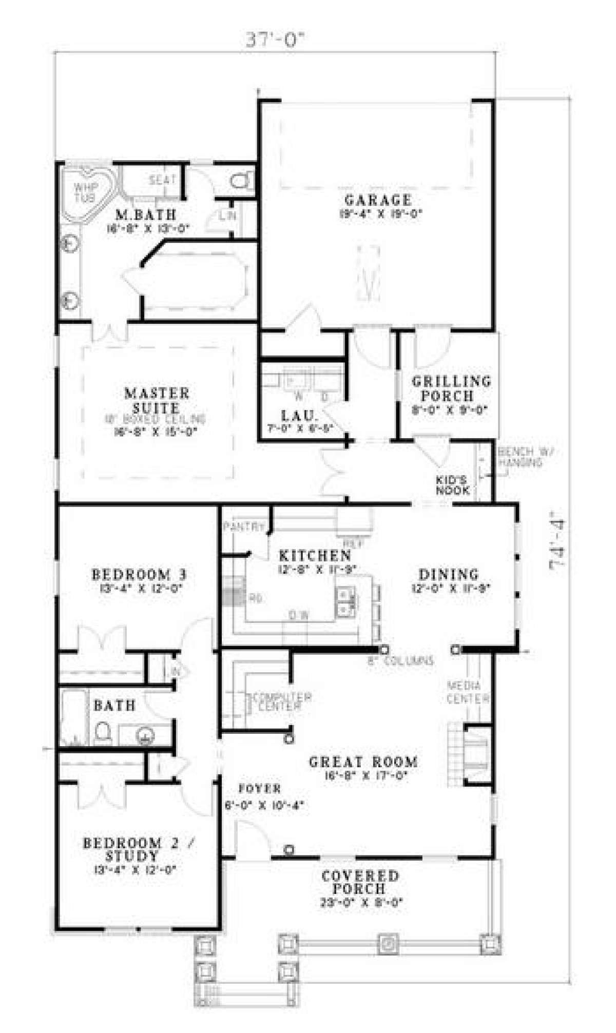 Floorplan 1 for House Plan #110-00449