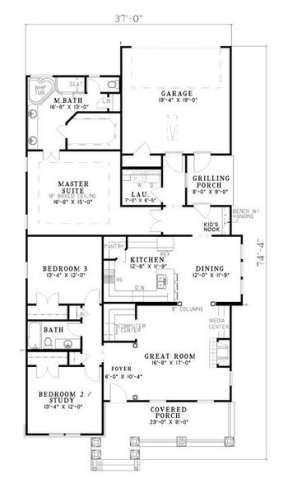 Floorplan 1 for House Plan #110-00449
