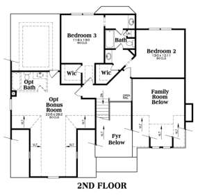 Second Floor for House Plan #009-00037