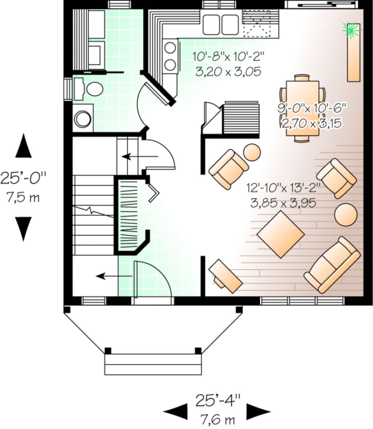 First Floor for House Plan #034-00126