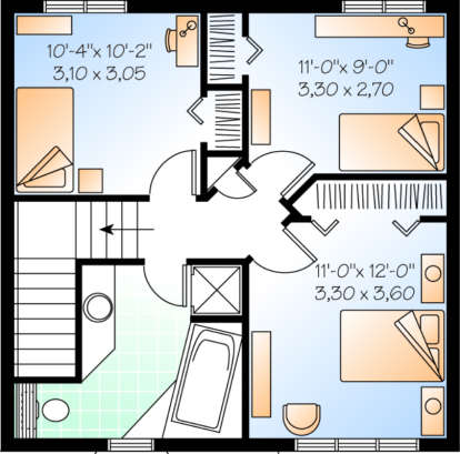 Second Floor for House Plan #034-00126