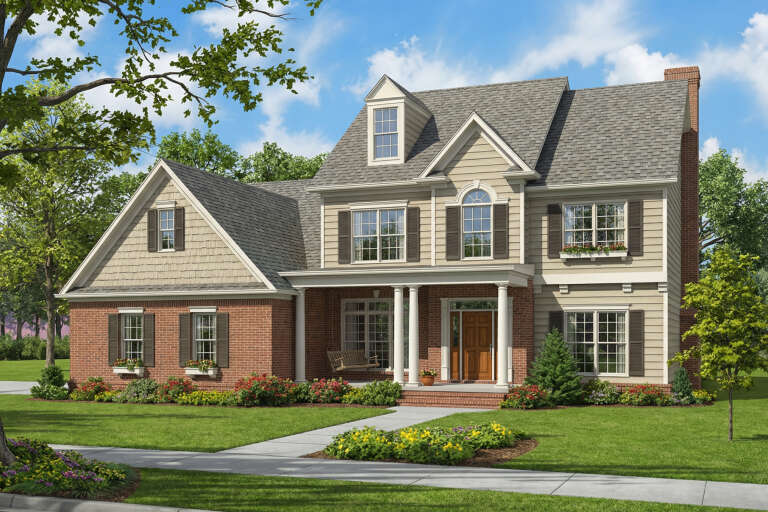 House Plan House Plan #5400 Angled Front Elevation