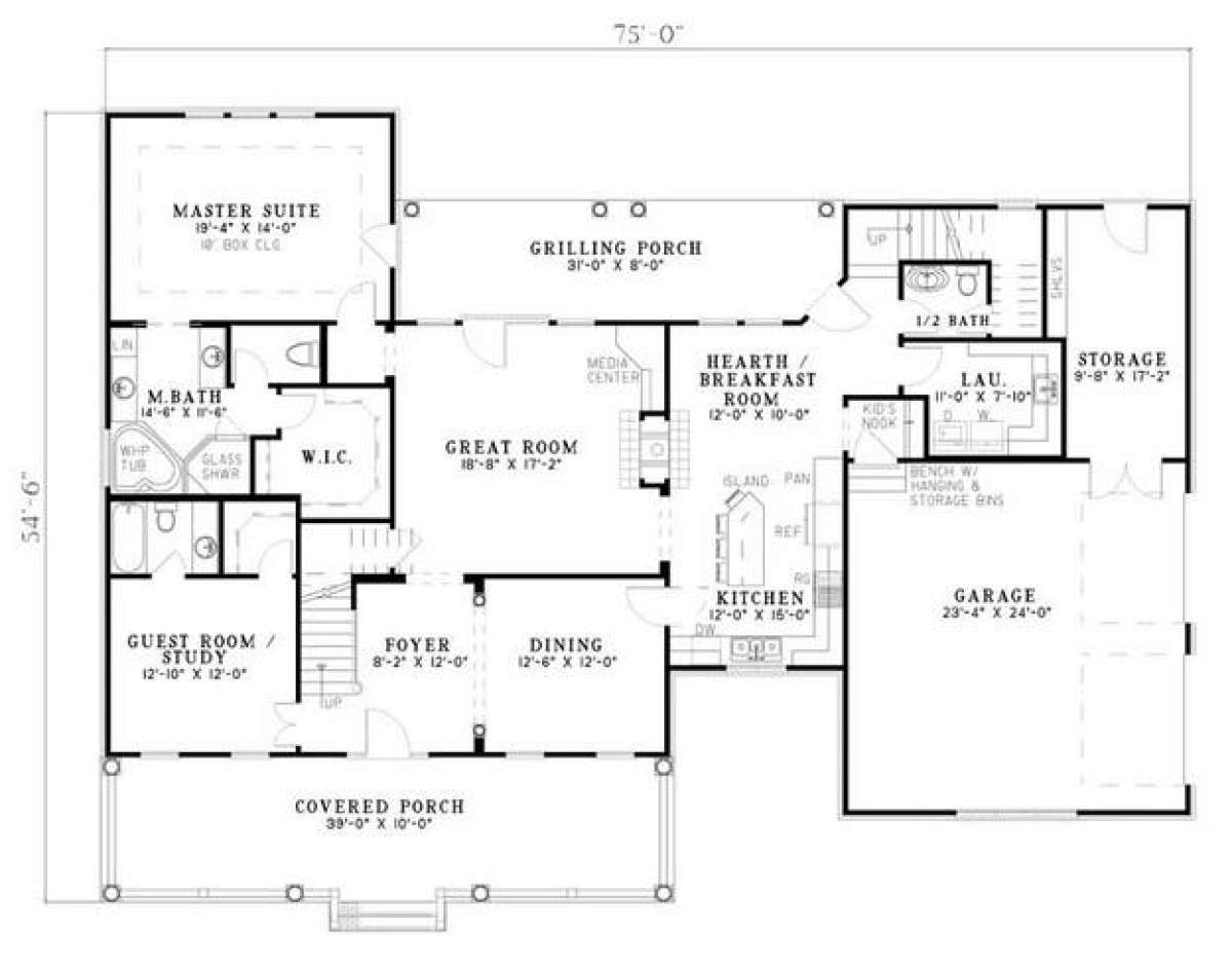 Floorplan 1 for House Plan #110-00453