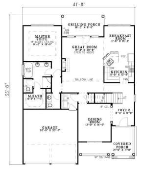 Floorplan 1 for House Plan #110-00457