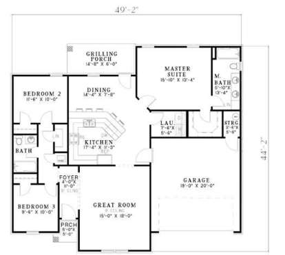 Floorplan 1 for House Plan #110-00460