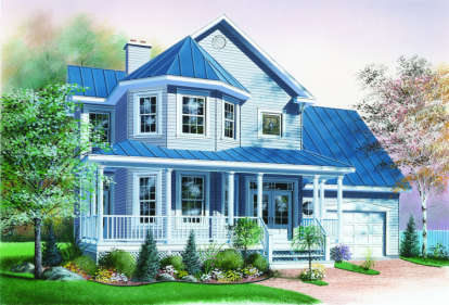 Farmhouse House Plan #034-00127 Elevation Photo